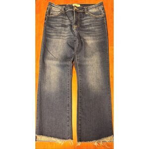 Lovervet By Vervet MID RISE RAW STEP HEM CROP FLARE Women's Jeans LV1147 31/13